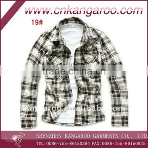 2011 New Winter Influx of Men Korean Men's Fashion Shirt Cotton Flannel Plaid Shirt thumbnail-1
