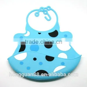 Non-toxic Feeding Food Grate Color Flexible Silicone Baby Bib thumbnail-1