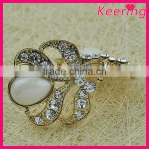 Fashionable Wholesale White Bead Rhinestone Flower Metal Button WBK-1508 thumbnail-2