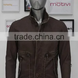 2014 Europe Winter Or Spring PU Leather Jacket Stright Jacket For Men thumbnail-1