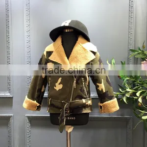 Wholesale Bomber Jacket Childrens Camouflage Color Lambs Wool Coat thumbnail-2