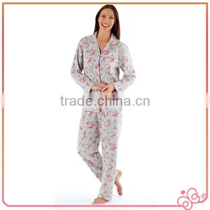 Warm Soft Fleece Floral Long Sleeve Women Flannel Pajama thumbnail-1