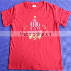 100%cotton Red T-shirt With Multi-color Printing ,t-shirt With Your Brand thumbnail-1