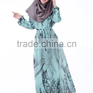 Latest Design Thailand Indonesia Women Dress Muslim Dress Long Sleeve Dress thumbnail-3