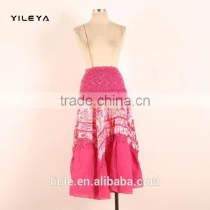 Fishtail Style Big Hem Designed Casual Women Floral Cheap Long Skirts for Sale thumbnail-4