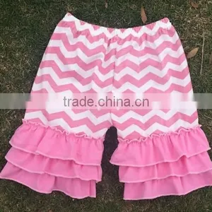 Wholesale Baby Double Ruffled Shorts Boutique Solid Color Children Cotton Ruffle Shorts Multicolor Optional thumbnail-1