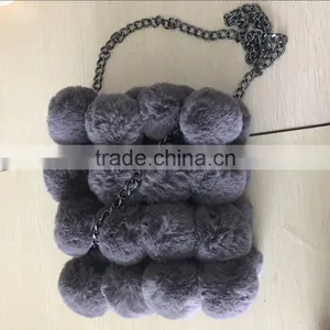 Hot Selling Women Wholesale Fake Fur Rabbit Fashion Dinner Clutch Bag thumbnail-2