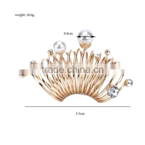 Statement Gold-plated With Pearls Knuckle Wrap Spiral Rings thumbnail-1