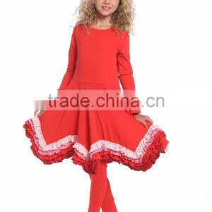 Round Neck Christmas Design Unique Girls Party Wear Dress thumbnail-1