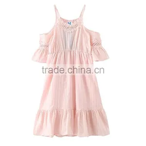 O-neck Short Sleeves Summer Children's off Shoulder Dress thumbnail-1
