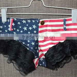 Fashion Flag Prints Women Jeans Summer Shorts thumbnail-6