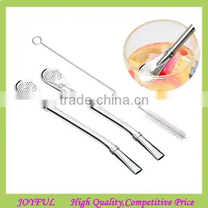 New Arrival Kitchen Tool 2PCS Metal Yerba Mate Drinking Straw With Cleaner Brush thumbnail-1