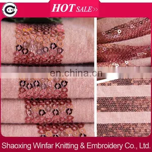 Rayon Ground Stripe Sequins Embroidery thumbnail-1