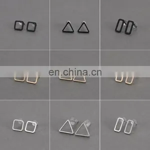 Matte Simple Geometric Triangle Square Multicolor Earrings thumbnail-1