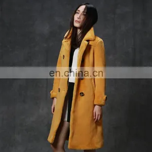 New Style Double Breasted Merino Sheep Shearling Fur Coat thumbnail-3