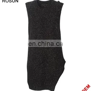 Knitwear Women Black Sweater Dress Distressed Vest thumbnail-2