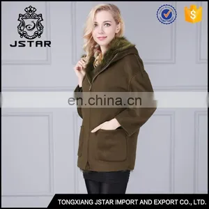 Top Quality Australia Sheepskin Ladies Wool and Cashmere Coat Sale thumbnail-5