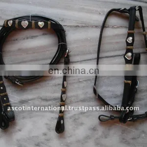 Western Concho Rawhide Headstall and Breastcollar thumbnail-1