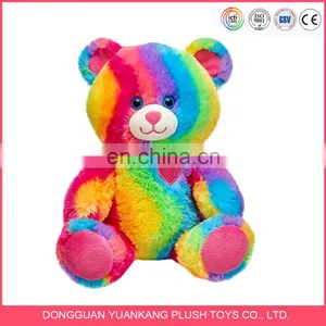 Custom Fashion Stuffed Colorful Plush Rainbow Teddy Bear Toy With Big Head thumbnail-4