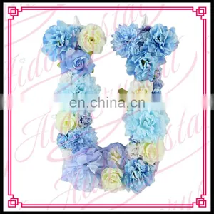 Aidocrystal Flower Green Blue Yellow Color Pearl Silk Flower Letter U for Indoor and Outdoor Decor thumbnail-6