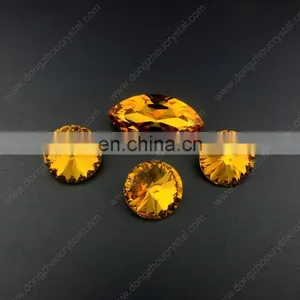 Light Topaz Round Shape Crystal Stones for Jewelry thumbnail-1