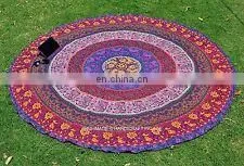 Indian Round Mandala Table Cloth Beach Throw Hippie Yoga Mat Towel Bohemian 72" Round Table Cover Throw Wholesale Lot ROUND Art thumbnail-3