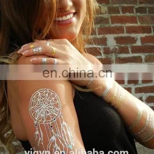 Metallic Gold Temporary Finger Tattoo Sticker thumbnail-4