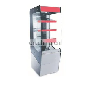 Vertical Toughened Glass Four Layer Hot Air Circulation Thermal Insulation Display Cabinet Warmer Showcase With Roller Shutter thumbnail-1