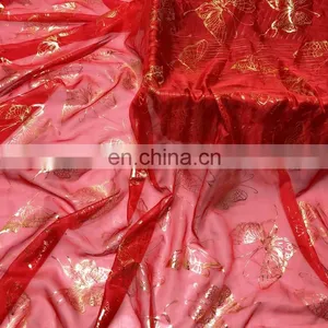 High Quality 30D 100% Polyester Bronzed Chiffon Fabric for Saree thumbnail-4