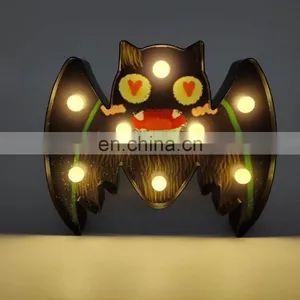 Halloween Decoration Plastic Bat Shaped LED Lamp Table Light thumbnail-1