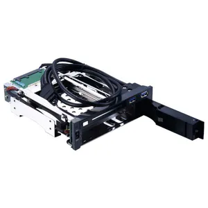 Unestech 5.25in Dual Bay SATA Hot-swap SSD Hdd Enlosure for 2.5+3.5in Ootibay USB Mobile Rack thumbnail-4