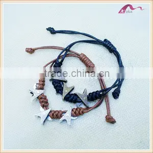 Latest Designs Handmade Starfish Leather Cord Bracelet Charms thumbnail-2