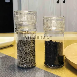 Adjustable Ceramic Grinding Mechanism Transparent Plastic Body Salt And Pepper Grinder thumbnail-4