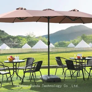 Outdoor 3 Head Steel Umbrella With Crank , Waterproof and Sunshade thumbnail-1