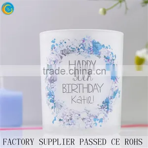 Floral Printed Glass Votive Personalised Wedding Patterned Candle Holder Set thumbnail-2
