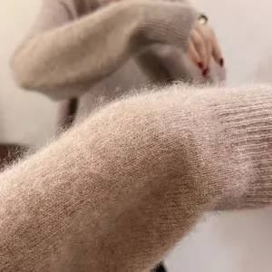 2025 Newest Style 100% Wool Women Fashion Sweater Soft Fuzzy Brush Sweater thumbnail-4