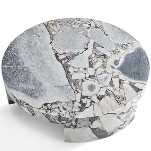 Creative Designer Italian Luxury Marble Coffee Table - Minimalist Natural Stone Living Room Furniture thumbnail-5