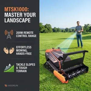 Efficient Mowing Remote Control Tracked 1000mm 35 Degree Slope Grass Lawn Mower thumbnail-1