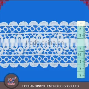 Factory Specializing Made Embroidered Cotton Lady Neck Collar Design White Crochet Embroidery Neck Trim thumbnail-1
