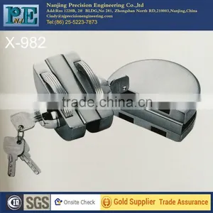 Half Round Stainless Steel Fabrication Brass Lock Core Double Glass Door Double Lock Head thumbnail-1