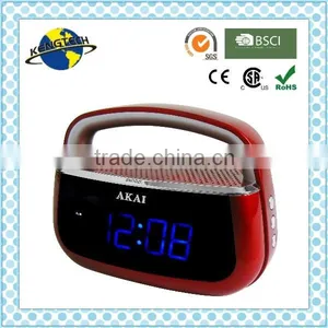 Stylish Blue LED Aux in Jack Portable Clock Radio thumbnail-1