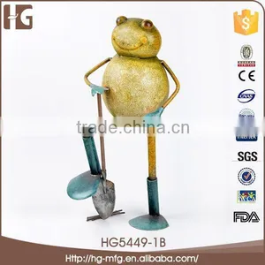 Charming Design Metal Frog With Flower 17x17x31CMH HG4962 Novelty Handicrafts for Wholesales thumbnail-5