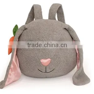 12"*12" Animal Bunny Backpack Made by 100% Cotton/Plush Animated Animal Rabbit Backpack/Lovely Plush Animal Toy Backpack thumbnail-1