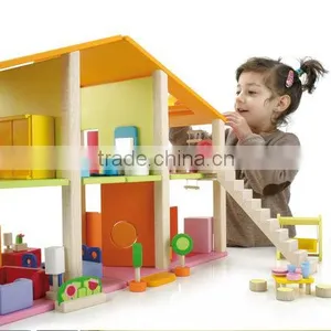 High Quality Diy Wooden Play Doll House,solid Wood Dollhouse,wooden Doll House Furniture thumbnail-2