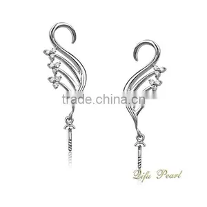 14k Gold Earring Mountings for Pearl thumbnail-1