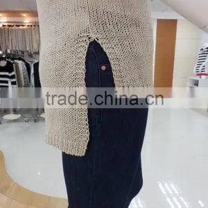 2016 Summer New Stylish Ladies Sweater With the Slit at Sideseam and Hole at Back Panel thumbnail-3