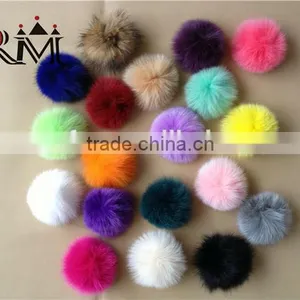 Dyed Color Fox Fur Pom Pom thumbnail-1