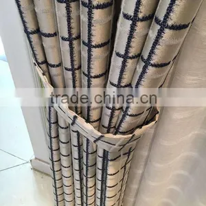 More Modern Grid Jacquard Shading Bedroom Window Sitting Room Drapes thumbnail-6