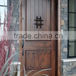 Rustic Design Unfinished Arched Solid Wood Entrance Door Quality Choice thumbnail-3
