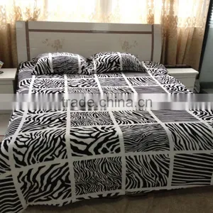2015 New Design 3 Pcs Set 100% Polyester Flannel Zebra Skin Printed Pattern thumbnail-3